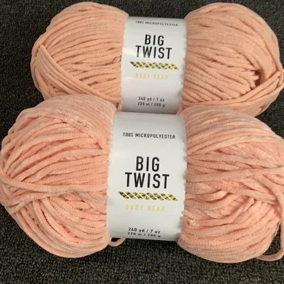 Lot Of 2 Big Twist, Baby Bear 7oz 240yds NEW Color Shrimp Micropolyester Bulky - Image 1 of 4