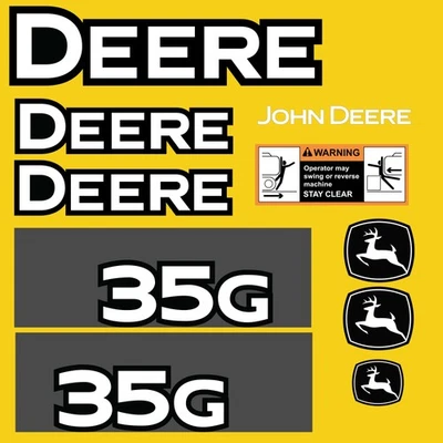 Fits 35G John Deere Excavator Replacement Decals - Image 1 of 2