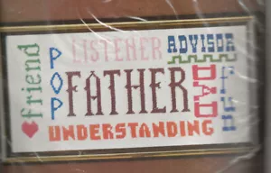 De colección Bucilla Needlepoint *PADRE* Pop Dad Entendiendo Amigo - Kit de muestra - Imagen 1 de 2