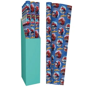 2 x Marvel Spiderman 2M Kids Gift Wrapping Paper Roll Birthday Wedding Present - Picture 1 of 1