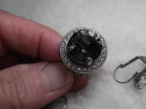 Sorrelli Earrings and Matching Ring Diamond Swarovski - Picture 1 of 6