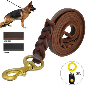 Best Genuine Braided Leather Dog Leash Training Dog Leads for German Shepherd K9