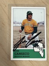 1983 Fritsch Jose Canseco Rookie Card #13 Signed Madison Muskies