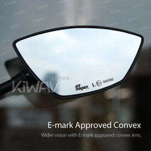 Black mirrors with red stripe convex fits for Harley Street 500 750 motorcycle - Picture 1 of 7