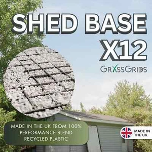 12 x Shed Base Eco Plastic Grids complete with Geotextile to suit 6' x 4' Shed - Picture 1 of 8