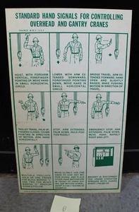 Standard Hand Signals Crane & Derrick Sign Hard Vinyl 12 X 20" (B) - Picture 1 of 2