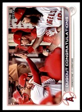 2022 TOPPS. DUGOUT CONGRATULATIONS LOS ANGELES ANGELS #416