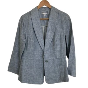 Cabi Womens Blazer #215 Gray Blue Size 6 Linen Cotton Blend Career Spring Summer - Picture 1 of 10