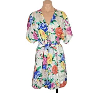 VTG Cinema Etoile Floral Lace Nightgown 2pc Robe Set Peignoir Sz S/M BEAUTIFUL - Picture 1 of 16