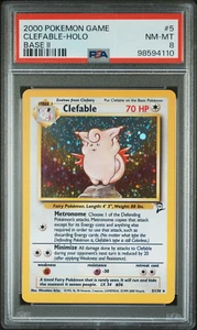 PSA 8 2000 GIOCO POKEMON BASE II 5 CLEFABLE-HOLO - Foto 1 di 4