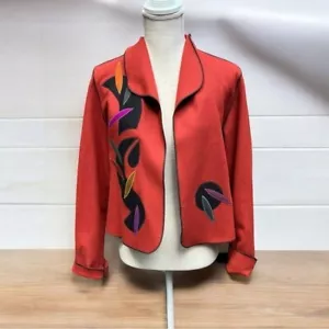 🌻VINTAGE Beppa Vintage 80s Lagenlook Patchwork Wool Bolero Blazer Size Small - Picture 1 of 12