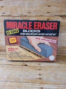 NIP Vtg Miracle Eraser, 6 Big Blocks, As Seen On TV OPEN BOX SEALED ON INSIDE