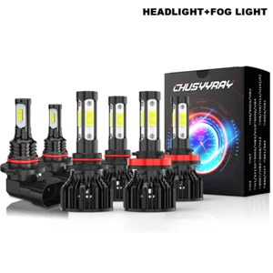 For Lexus IS250 IS350 2006 - 2010 6pc 6500K LED Headlights + Fog Light Bulbs Kit - Picture 1 of 13