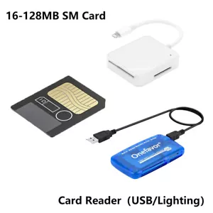 Smartmedia Card 16MB 32MB 64MB 128MB SM Card + Smartmedia Card Reader Adapter - Picture 1 of 21