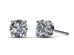 IGI Diamond Earrings VS1 D Round 4.32 Ctw Lab Created 14k White Gold Sparkling - Picture 1 of 4