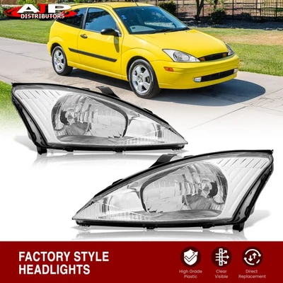 Clear OE Style Head Lights Lamps Assembly Left+Right For 2000-2004 Ford Focus - Imagem 1 de 4