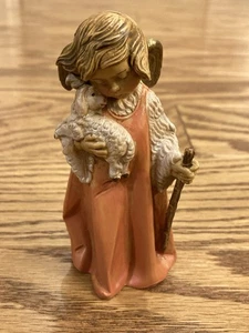 Fontanini Engel Hirte mit Stab und Baby Lamm Dep Italien (662) 1993 - Bild 1 von 5