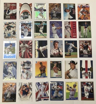  Lote de 30 tarjetas Chipper Jones, algunos novatos y mejores prospectos  Foto 1 de 4