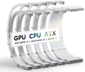 Upgrade 16AWG PSU Cavi Sleeve PC, Alimentatore per GPU/CPU, Cable Management Com - Foto 1 di 12