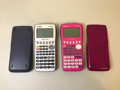 Set of 2 Casio fx-9750GII Graphing Calculators White, Pink Power Graphic Tested - Image 1 of 4