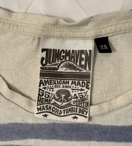 Jungmaven Mens Sz XS Americana White Blue Hemp Organic Cotton shirt - Picture 1 of 4