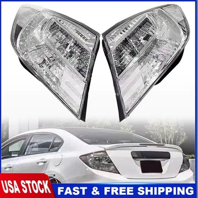 Cubierta de señal de giro de luces traseras de freno de lente cristalina para Civic Sedán 2012 4DJp Foto 1 de 4