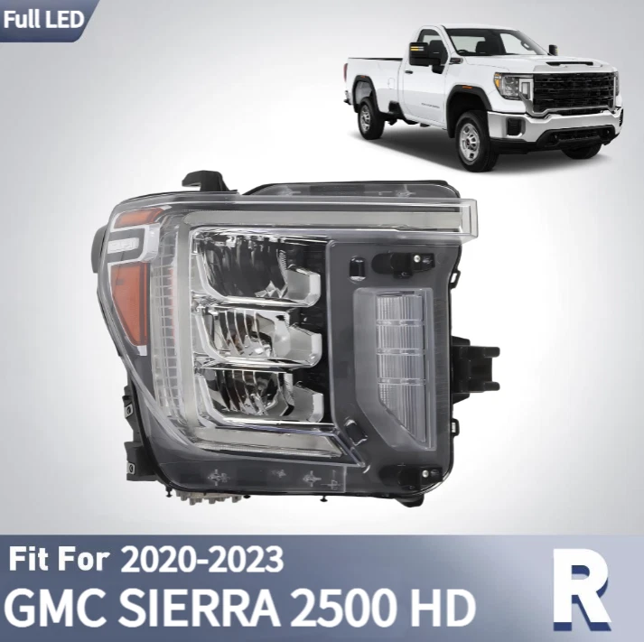 Faro LED completo para GMC Sierra 2500 HD 2020-2023 con lámpara de señal LED lado derecho Foto 1 de 4