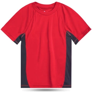 Kanu Surf Boys' Short Sleeve UPF 50+ Rashguard Swim Shirt, CB Red, Medium (10) - Picture 1 of 3