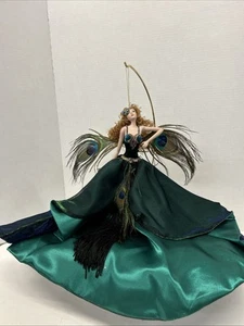 Kurt S Adler Porcelain Peacock Lady Doll Ornament - With Posable Arms - Picture 1 of 10