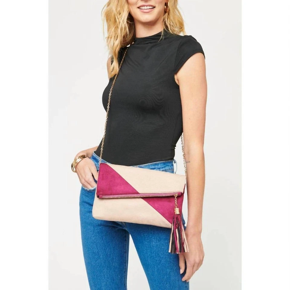 Bolso sin asas Urban Expressions para mujer cadena de ónix bandolera borla talla única Foto 1 de 1