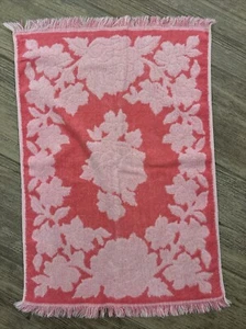 St Mary’s vintage made in USA pink floral hand towel fringe - Picture 1 of 9