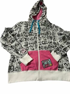 Disney Parks Full Zip Hoodie Minnie Mouse Whoosh So Sweet Comic Strip Cartoon XL - Picture 1 of 6