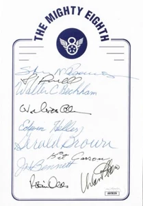 THE MIGHTY EIGHTH MIGHTH SIGNED BOOKPLATE JSA CARSON OLDS DREW + 7 MORE - Imagen 1 de 1