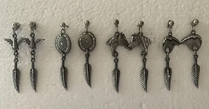 4er Set ~ Navajo Zinn Feder Ohrhänger!! - Bild 1 von 4