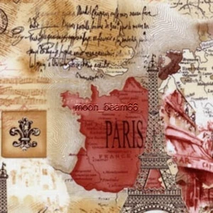 1 1/4 yarda Paris L'Amour de la Vie La Torre Eiffel Collage Tela de Sepia - Imagen 1 de 2