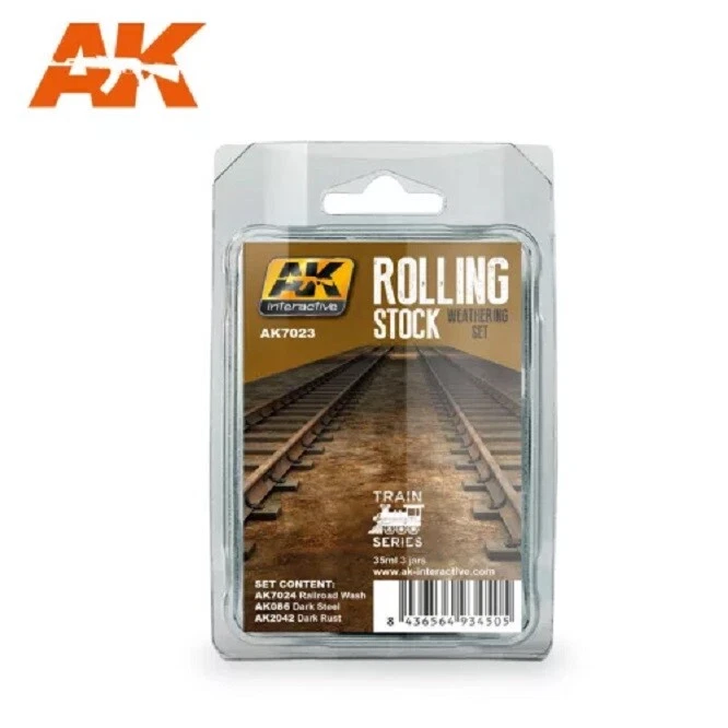 AK Interactive AK7023 - Rolling Stock Weathering Set Train Series 3x35 ml - Neu