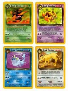 Dark VAPOREON, PERSIAN, KADABRA & Dark GLOOM Pokemon Cards (Team Rocket Set) - Picture 1 of 2