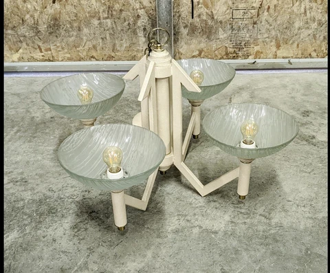 Art Deco 4 Light Hanging Light Fixture - pick Up In S Jersey Encouraged Cover