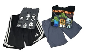 Boy's Clothes - 2 Shorts, 2 T-Shirts - Black & Grey - Size Small - Picture 1 of 12