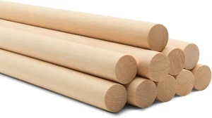Wooden Dowel Rod, 1 Inch X 36 Inch Wood Dowels, Pack of 2 Wooden Dowels for Craf - Picture 1 of 12