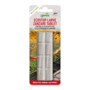 ECOSTOP ANTILARVA zanzare Biologico 8 blocchi Green STAGNI FONTANE FOGNA - Foto 1 di 3