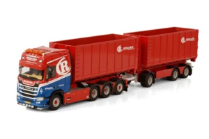 WSI 1/50 FOR SCANIA R HIGHLINE CR20H 8X4 HOOKLIFT+HOOKLIFT CONTAINER 40M3 7 AXLE - Picture 1 of 3