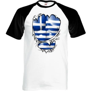 GREECE T-SHIRT Mens Greek Flag Independence Day Football Gym Top Kit MMA Ripped - Picture 1 of 12