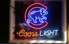 Chicago Cubs World Series stock de bière 17"x14" panneau néon lampe bar nuit ouverte