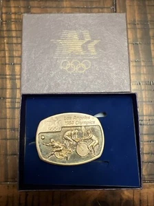 Tennis, Volleyball, Cycling Los Angeles 1984 Olympics Sanchez Pewter Belt Buckle - Picture 1 of 8