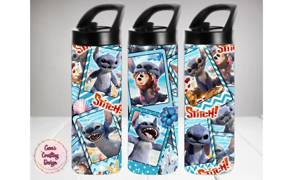 Vaso de botella de agua para niños Stitch Movie 16 oz aislado tapa abatible taza para sorber Foto 1 de 3
