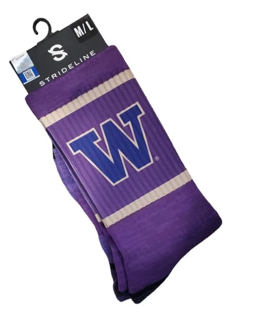 Washington Huskies Socks Premium Strideline Crew Cut Athletic Wear Lincensed Cover