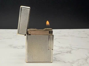 ST DUPONT Line 1 BS Gas Lighter - L1 BS - Small Model - Silver plated- AE01-1779 - Picture 1 of 24