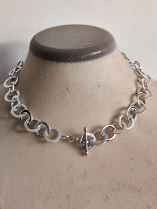 Modernist Silver 925 Interlocking Circles Necklace Designer David Sigal Canada - Picture 1 of 13