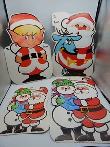 6 - VTG Giant Gift Tags by Peck 18" Snowman, Elf & Santa 1960's New Unused TF436 - Picture 1 of 8